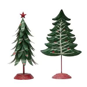 Árbol de Navidad de Metal con Estrella para Decoración de Mesa de Navidad, Dos Árboles de Navidad de Mesa para Decoración del Hogar - Product Image 1