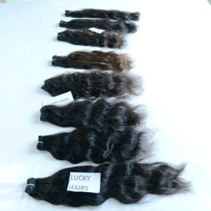 Faisceaux de couleur naturelle ondulés fabricants indiens cuticule aligné non transformé noir vierge vague lâche tissage Extensions de cheveux humains - Product Image 2