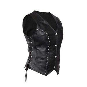 Wholesale Motorcycle Cotton Leather Vest Custom Design Motorbike <b>Waistcoat</b> Cowboy Biker Leather Vest for <b>Woman</b> - Product Image 1
