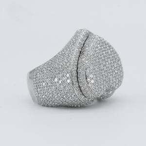 แหวนฮิปฮอปประดับเพชร14 KT สีขาวทอง14 KT ที่ทันสมัยทำให้เครื่องแต่งกายทุกชุดมีความชัดเจนมากขึ้น - Product Image 2