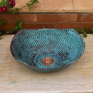 Lavabo martillado a mano con Pátina verde, superventas - Product Image 6
