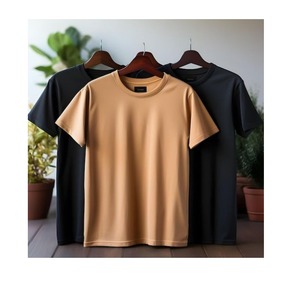 T-shirt ample à épaules tombantes pour hommes 100% coton évacuant l'humidité tricoté solide col rond manches courtes fournisseur de BD - Product Image 1