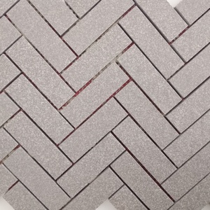 Tile Royale 23X73mm Graphite Chevrons Porcelaine Mosaïque Extérieur pour Salle À Manger murs Hôtels Restaurants Toilettes murs - Product Image 3