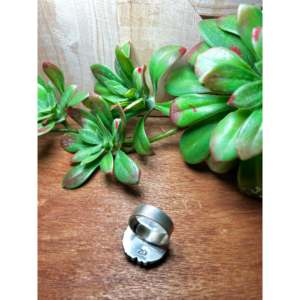 Zachariah David Blue Bird Turquoise & Sterling Silver <b>Adjustable</b> <b>Ring</b> Bezel Setting Inlay with Natural Gemstones Gift - Product Image 4