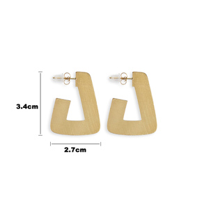 CUCOCUCA YXQ E333 Orecchini a bottone alla moda in acciaio inossidabile spazzolato dorato, placcati in oro, dal design semplice e senza tempo, adatti per l'uso quotidiano - Product Image 1