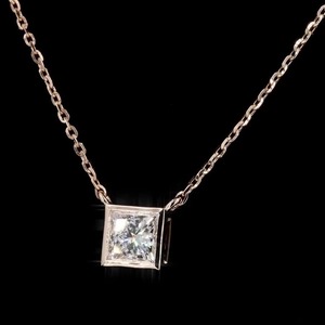 Collar de diamantes cultivados en laboratorio de corte princesa de 1,05 quilates, colgante ligero de oro rosa de 14 quilates, joyería elegante para un estilo diario sin esfuerzo - Product Image 6