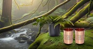 Lot de 2 gobelets en cuivre pur gaufré de 300 ml en métal, gobelets Julep menthe non doublés et non revêtus, accessoires pour boissons en métal - Product Image 3