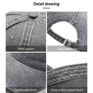 Casquettes de baseball réglables en coton lavé vintage pour hommes et femmes Chapeau classique uni à bas prix - Product Image 4