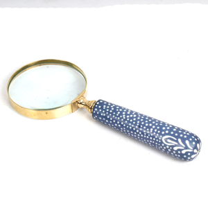 Lupa de diseño Simple de latón dorado con mango elegante de madera Uso de lupa para ver cosas pequeñas - Product Image 3