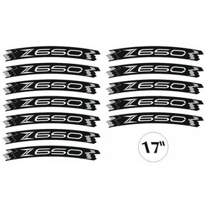 Kit di Strisce Adesive Verdi per Cerchi da 17 Pollici per Tuning e Decorazione Moto Kawasaki Z650 - Product Image 2