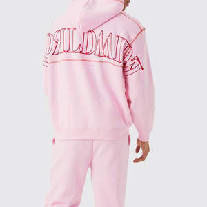 Survêtement d'impression bouffante de haute qualité sur mesure 100% coton pantalon à jambes larges surdimensionné et épais survêtement imprimé bouffant pour hommes - Product Image 4