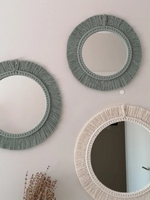 Prix le moins cher décoration murale naturelle miroirs en rotin produits en bambou miroir mural décoratif en gros pour le salon