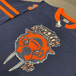 Le plus récent unisexe 100% polyester col en v à séchage rapide ensembles d'uniformes de hockey sur glace Style pour Sublimation - Product Image 3