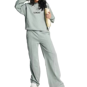 Nuevo diseño de chándal de algodón con capucha, ajuste holgado, manga larga, ropa informal, transpirable, secado rápido, Color sólido, cuello redondo, manga larga - Product Image 1