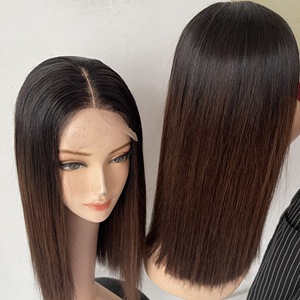 Perruque la plus vendue, cheveux humains, fermeture en dentelle au milieu, perruque lisse, cheveux naturels pour femmes, style doux, fournisseur de cheveux bruts, couleur ombrée - Product Image 4