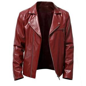 Chaqueta de cuero de moto de carreras al por mayor para hombre chaquetas de cuero informales para hombre abrigo de cuero personalizado chaqueta de invierno para hombre - Product Image 1