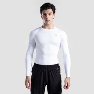 Camisetas Interiores de Compresión de Manga Larga Blancas para Hombre GA - Product Image 1