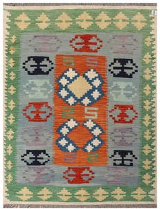 Hermosa alfombra Kilim de algodón de alta calidad abstracta moderna fábrica India precio al por mayor sala de estar hecha a medida antideslizante PET - Product Image 2