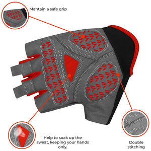 Gants de cyclisme antichoc pour VTT, gants de course sans doigts, qualité supérieure, antidérapants, pour la musculation, avec logo personnalisé - Product Image 5