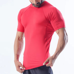 Camiseta deportiva OEM de nailon y LICRA para entrenamiento, Camiseta deportiva de alta calidad para gimnasio, camisetas de compresión para hombre, venta al por mayor - Product Image 5