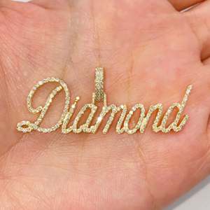 Colgante de oro amarillo de 10K con inicial helada personalizada de laboratorio VVS, letra inicial de moissanita personalizada, aniversario chapado en rodio de Hip Hop - Product Image 4