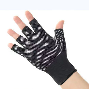 Guantes de cuero ajustables de medio dedo para hombres y mujeres, guantes de entrenamiento de neopreno para levantamiento de pesas, Fitness, gimnasio, logotipo personalizado - Product Image 4