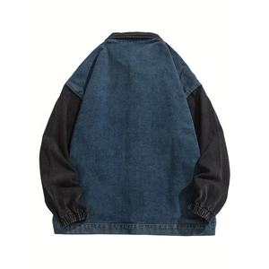 Veste en jean surdimensionnée style décontracté unisexe de haute qualité en tissu délavé bleu noir personnalisé vente en gros pour femmes et hommes - Product Image 6