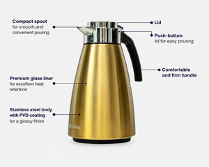 Thermos isotherme Rang Dong 1,5 L avec doublure en verre, couvercle à bouton-poussoir facile et maintien de la température longue durée - Product Image 3