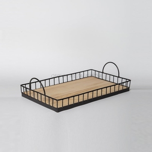 Juego de bandejas de madera de lujo en rico color Acacia con elegante forma rectangular y diseño elegante perfecto para servir a los invitados - Product Image 1