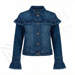 Veste en jean décontractée personnalisée pour hommes, grandes tailles, 100% coton, option logo sur le devant, respirante, veste d'hiver - Product Image 1