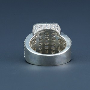 Luxury collection of Hip Hop Diamond <b>Ring</b> <b>Iced</b> Out For Men's in 14 kt white gold lab grown diamond - Product Image 3