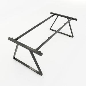 SFTV009 Table de réunion de petite taille au design moderne, bois et fer, forme carrée en forme d'échelle, pieds en acier de haute qualité à deux côtés - Product Image 5