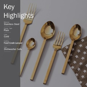 Elegante juego de cubiertos con acabado dorado, cubiertos de diseñador para mesa de comedor de lujo, fiesta, Catering, eventos y ocasiones especiales - Product Image 2