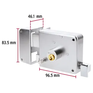 Serrures de meubles traditionnelles chromées faciles à installer Boîte gauche montée en surface avec 3 unités - Product Image 3
