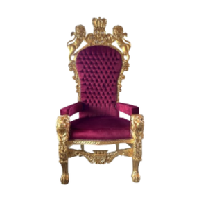 Chaises de trône rouge et or Fauteuils de meilleure qualité Chaises de trône de lion en bois pour la fabrication de meubles de mariage en Indoenesia - Product Image 3