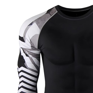 Custom <b>Surf</b> Rash Guard Long Sleeve Swimwear Spandex/Polyester Swimsuit Men UPF50 Breathable High Quality - Product Image 6
