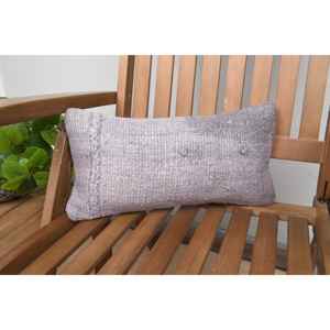 Gray Luxury 8x16 Inch Wool Pillow Turkish Kilim Patchwork Decorative Accent Woven Vintage <b>Fluffy</b> Pattern Portable <b>Bedding</b> Use - Product Image 1