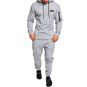 Meilleure vente Tenue de jogging d'hiver de haute qualité pour homme, vêtements d'entraînement respirants avec impression de logo personnalisé, ensembles de motifs solides - Product Image 2