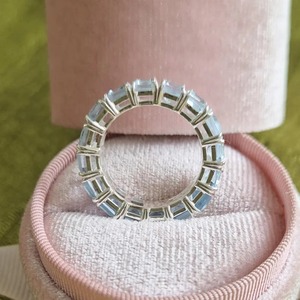 Anillo de Boda Vintage de Plata de Ley 925 con Zirconia Cúbica, Corte Radiante, Engaste de Bisel, Anillo de Compromiso - Product Image 5