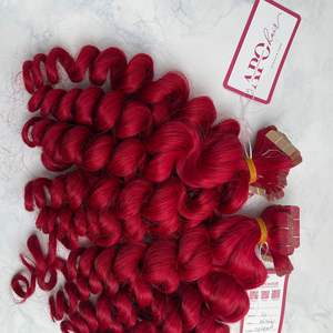 Luxe 100% Cuticule Aligné Vietnamien Remy Extension de Cheveux Corps Ondulé Bande Rouge 40cs Double Dessiné Grade a Remy Cheveux - Product Image 4