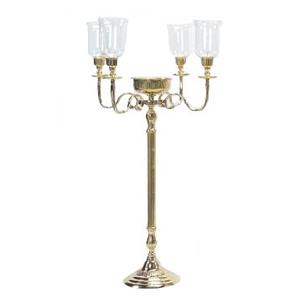 Porte-bougie décoratif attrayant à 3 bras, décoration de bougie pilier, finition plaquée or, support pour restaurant, sol, mariage, fête - Product Image 2