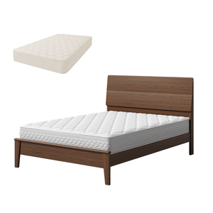 Modern Wood Platform <b>Bed</b> Frame, Minimalist Solid Wood Grain Double <b>Bed</b>, Sturdy Bedroom Furniture for Home Interior andGuest - Product Image 1