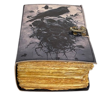 Livre des Ombres Raven de 400 pages, Grimoire artisanal en cuir vintage, Journal de sorcellerie gothique, Al Amir Fête des Pères