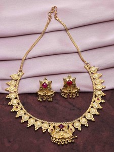 Collares Cortos Chapados en Oro de 14K, 18K y 24K al por Mayor, Conjunto de Joyería de Diseño Tradicional, Conjunto de Joyería de Moda de Latón Relleno de Oro - Product Image 2