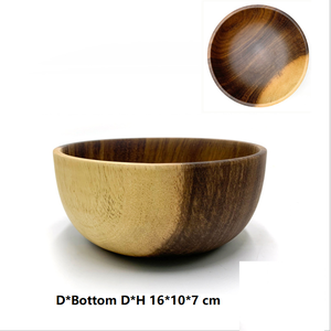 Bol de service impressionnant pour la maison et l'hôtel ustensiles de cuisine bol à fruits de couleur marron Design moderne bol à salade en bois de forme ronde - Product Image 1