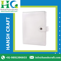 Acheter Couverture Cuir Journal Décoratif Bloc-Notes 80 Pages Snap Bouton Fermeture 24X18 cm Blanc Couleur Journal