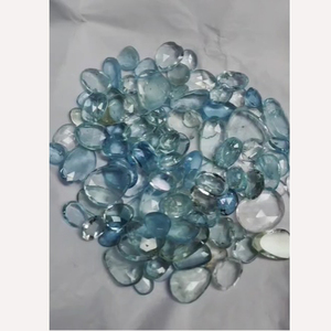 107 piezas de Aguamarina natural 8mm a 17mm Oval Fancy rosecut 225 Cts Lot Iroc Sales Quality Baruj Gemstone FACET CAB US $135 all - Product Image 1