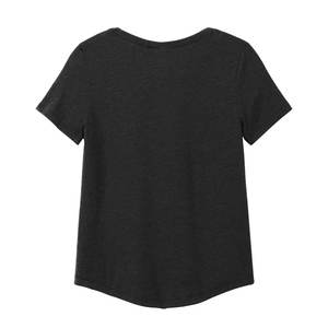 Transpirable Verano Básico Algodón Scoop Neck Camiseta Negro - Product Image 2