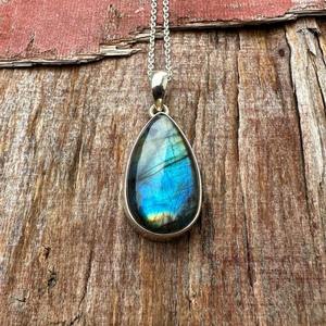 925 argent massif classique pendentif bijoux pour femmes 925 argent Sterling Labradorite pierres précieuses Style Boho pendentif fait main cadeau - Product Image 4