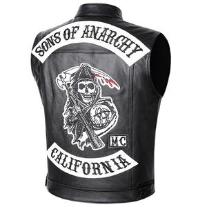 Personnalisé pour hommes moto en cuir véritable pleine fleur coupé gilet gilet motard en cuir gilet en cuir véritable peau de vache gilet de cortège - Product Image 6